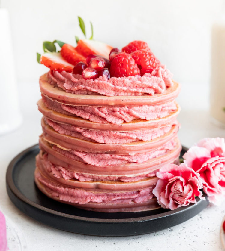 Easy, Fluffy Pink Pancakes